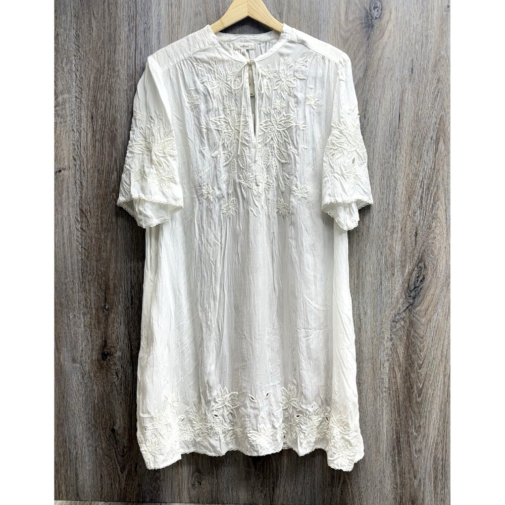 NWT Wilfred Boho Dress M White Embroidery Lace Swim Cover-up w/Liner MSRP $150